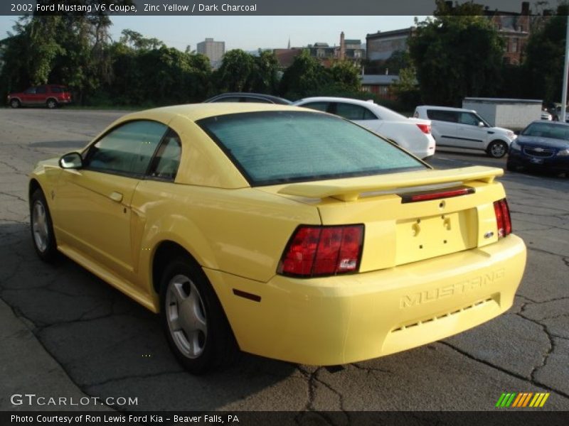 Zinc Yellow / Dark Charcoal 2002 Ford Mustang V6 Coupe