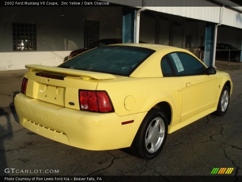 Zinc Yellow / Dark Charcoal 2002 Ford Mustang V6 Coupe