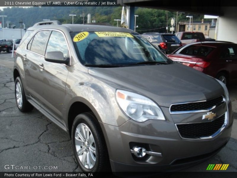Cyber Gray Metallic / Jet Black 2011 Chevrolet Equinox LT AWD