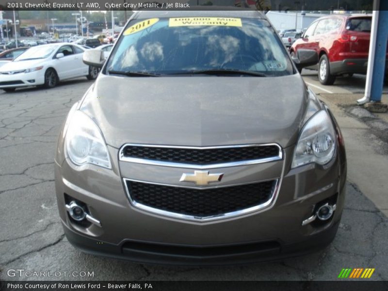 Cyber Gray Metallic / Jet Black 2011 Chevrolet Equinox LT AWD