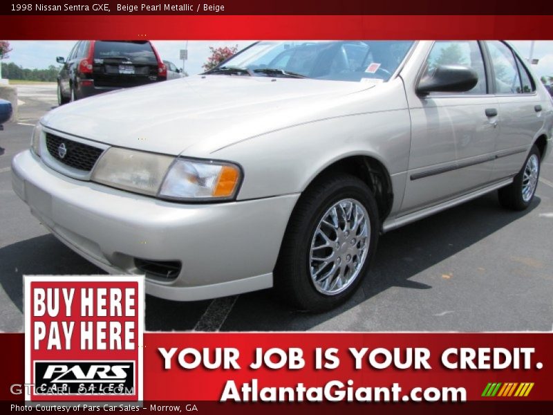 Beige Pearl Metallic / Beige 1998 Nissan Sentra GXE