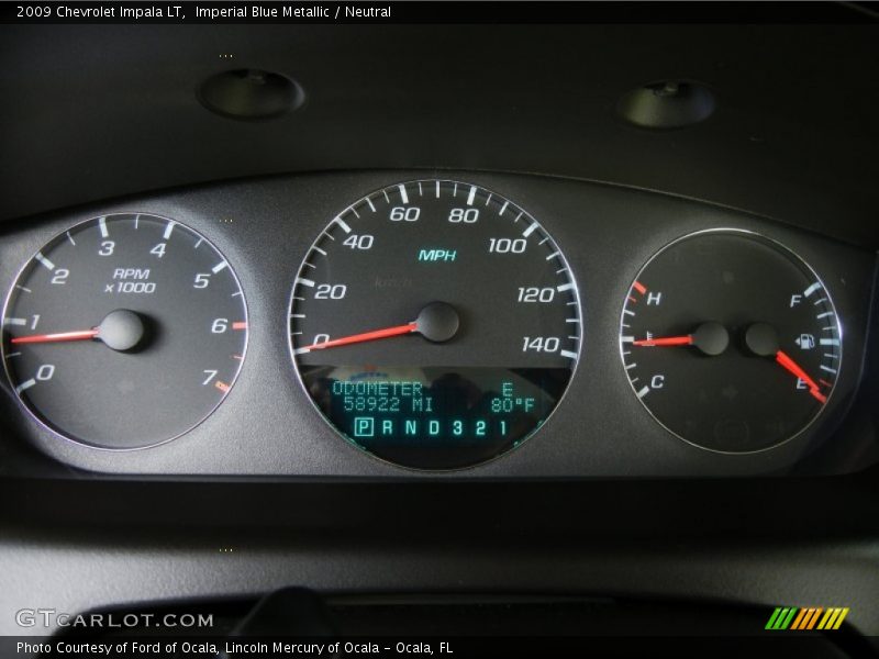 Imperial Blue Metallic / Neutral 2009 Chevrolet Impala LT