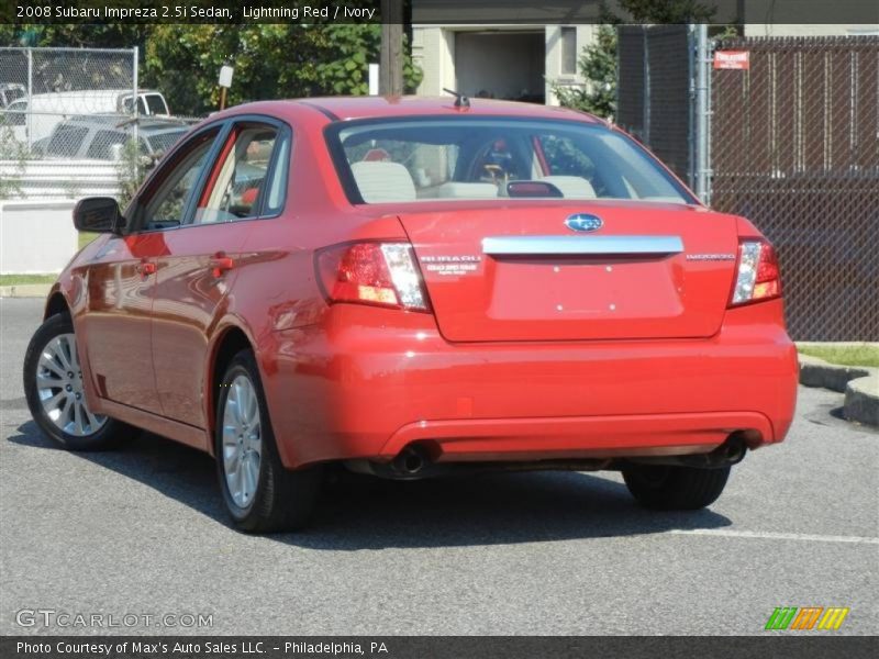 Lightning Red / Ivory 2008 Subaru Impreza 2.5i Sedan
