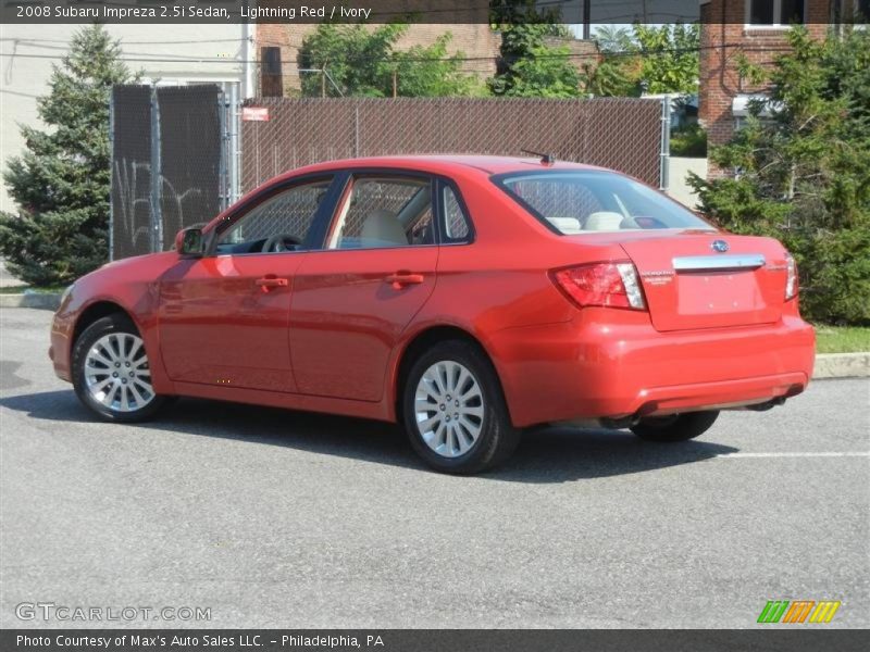 Lightning Red / Ivory 2008 Subaru Impreza 2.5i Sedan