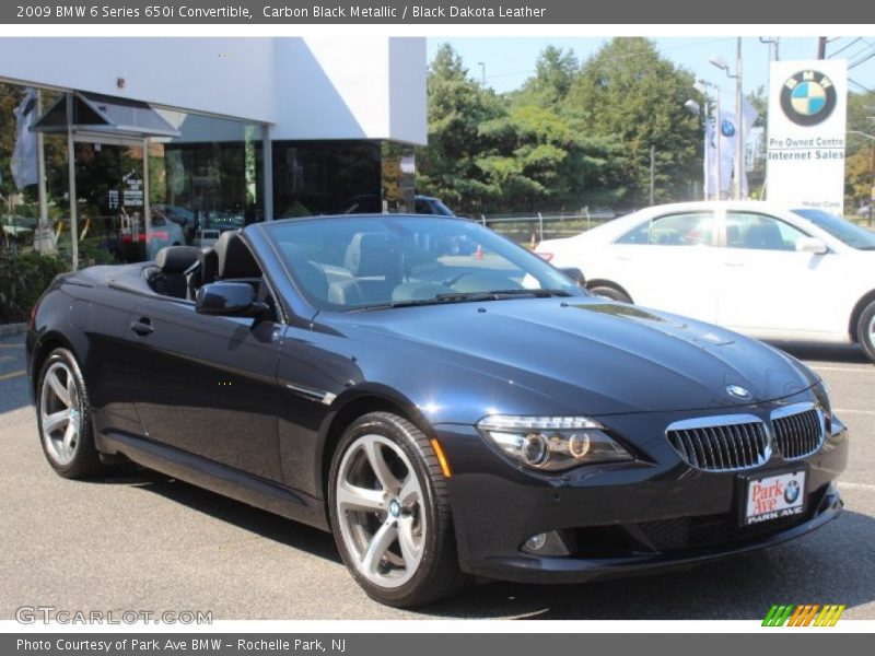 Carbon Black Metallic / Black Dakota Leather 2009 BMW 6 Series 650i Convertible