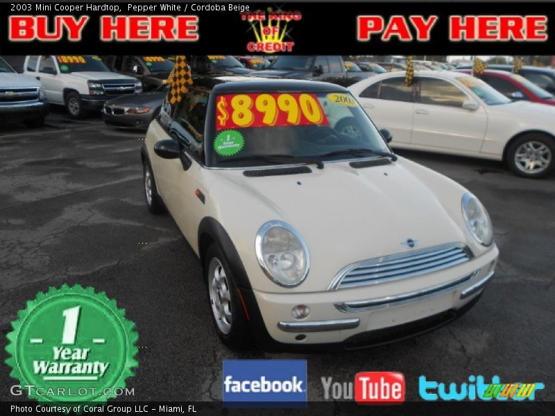 Pepper White / Cordoba Beige 2003 Mini Cooper Hardtop