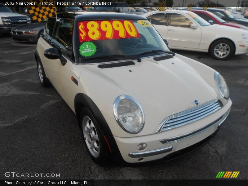 Pepper White / Cordoba Beige 2003 Mini Cooper Hardtop