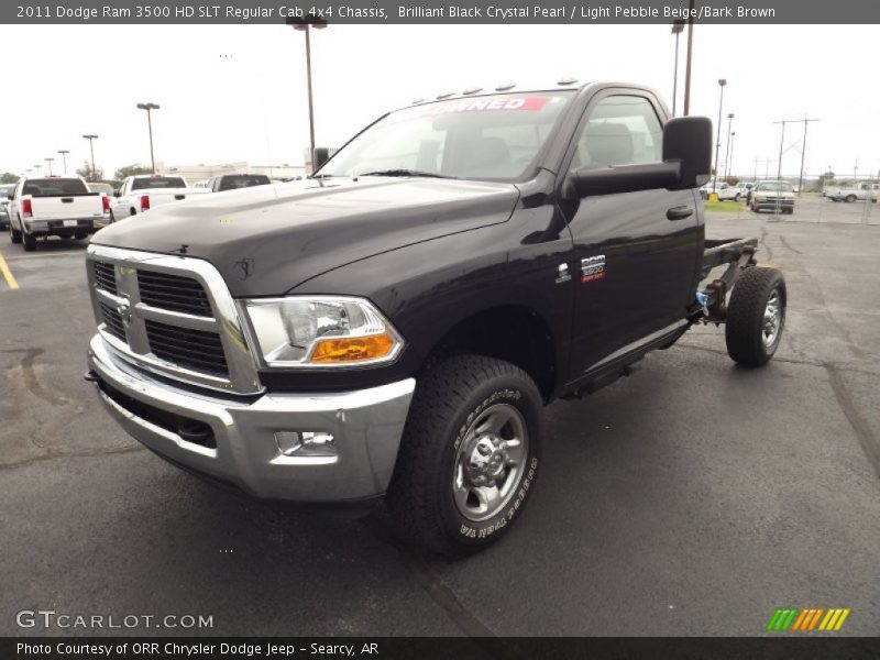 Brilliant Black Crystal Pearl / Light Pebble Beige/Bark Brown 2011 Dodge Ram 3500 HD SLT Regular Cab 4x4 Chassis
