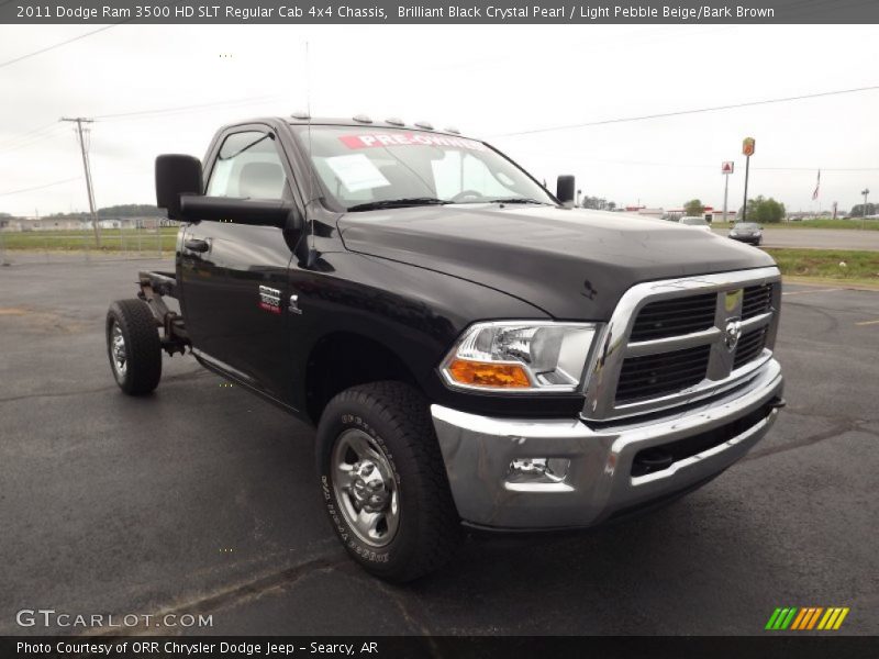 Brilliant Black Crystal Pearl / Light Pebble Beige/Bark Brown 2011 Dodge Ram 3500 HD SLT Regular Cab 4x4 Chassis
