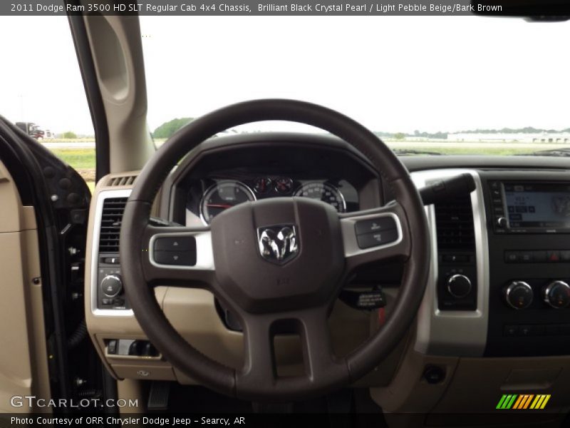 Brilliant Black Crystal Pearl / Light Pebble Beige/Bark Brown 2011 Dodge Ram 3500 HD SLT Regular Cab 4x4 Chassis