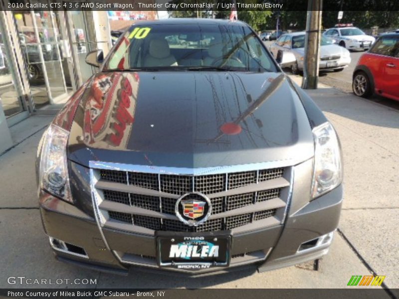 Thunder Gray ChromaFlair / Light Titanium/Ebony 2010 Cadillac CTS 4 3.6 AWD Sport Wagon