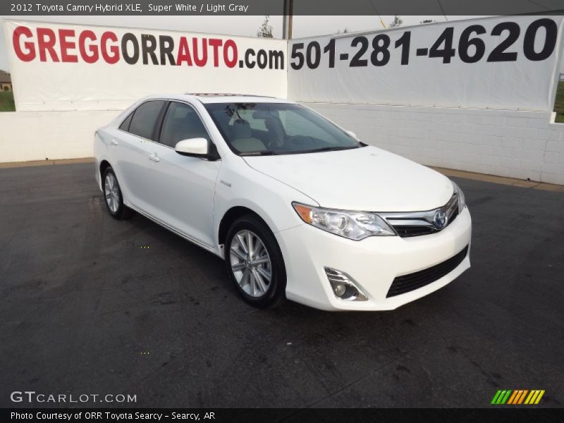 Super White / Light Gray 2012 Toyota Camry Hybrid XLE