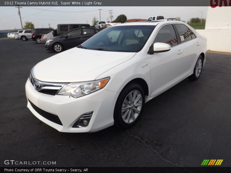 Super White / Light Gray 2012 Toyota Camry Hybrid XLE