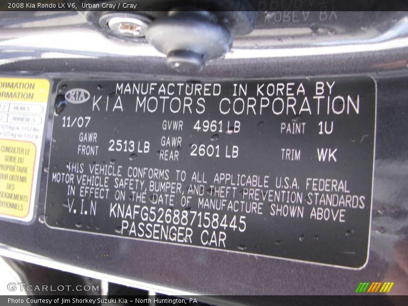 Urban Gray / Gray 2008 Kia Rondo LX V6