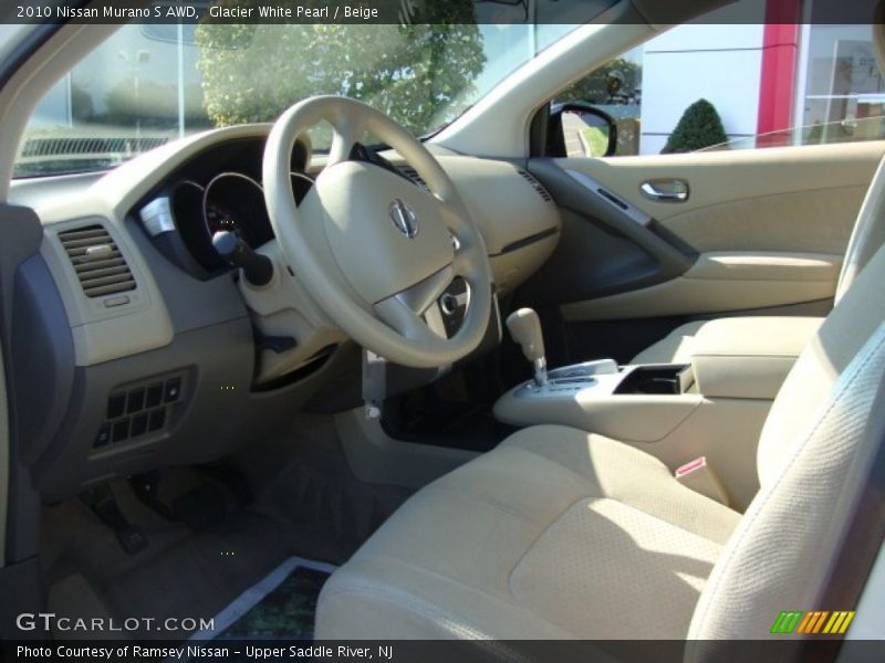 Glacier White Pearl / Beige 2010 Nissan Murano S AWD