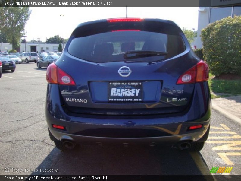 Deep Sapphire Metallic / Black 2009 Nissan Murano LE AWD