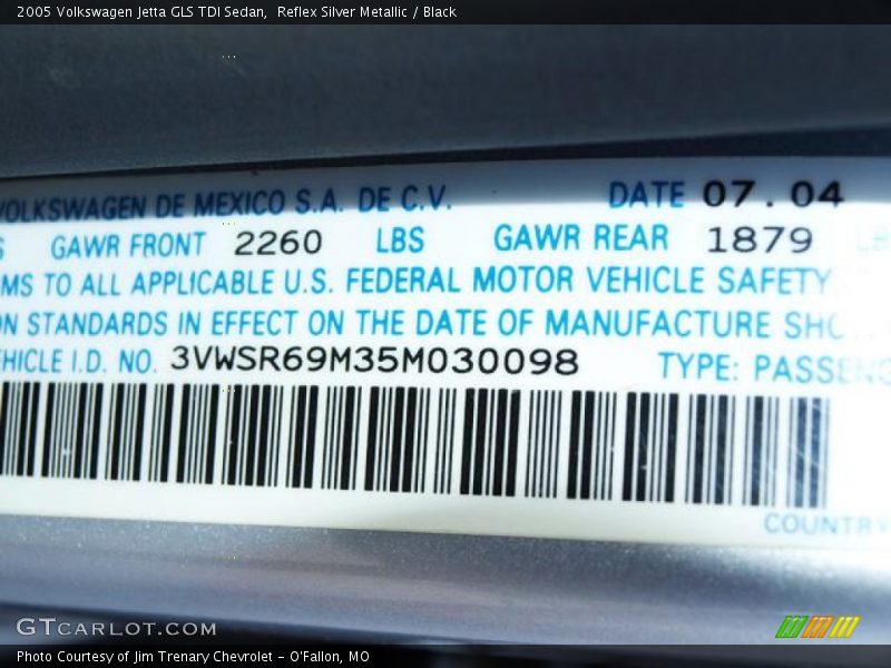 Reflex Silver Metallic / Black 2005 Volkswagen Jetta GLS TDI Sedan