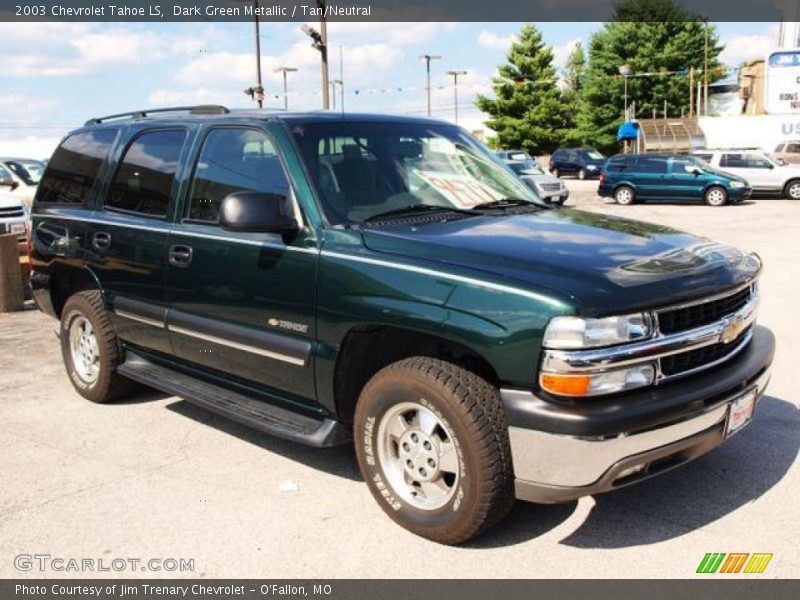 Dark Green Metallic / Tan/Neutral 2003 Chevrolet Tahoe LS