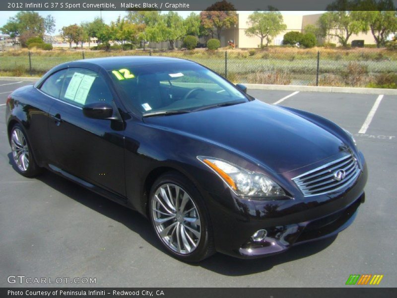 Malbec Black / Graphite 2012 Infiniti G 37 S Sport Convertible