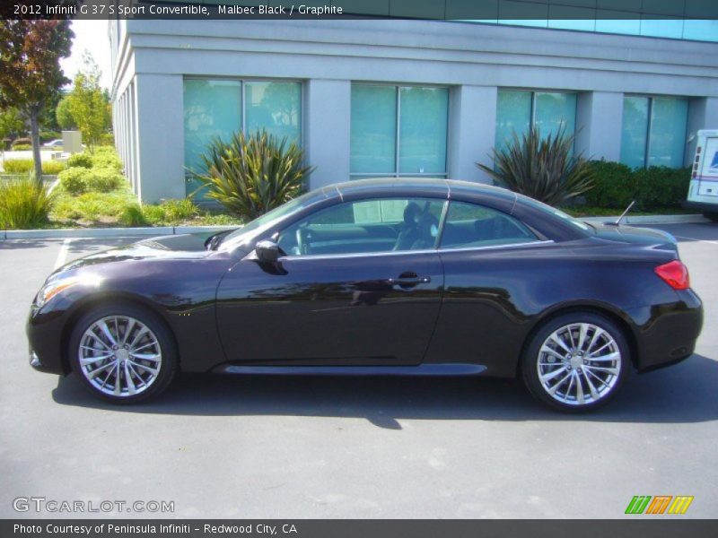 Malbec Black / Graphite 2012 Infiniti G 37 S Sport Convertible