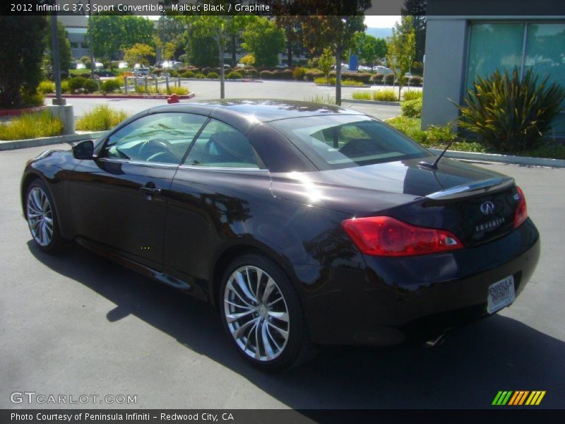 Malbec Black / Graphite 2012 Infiniti G 37 S Sport Convertible