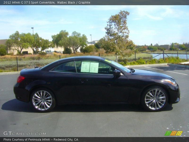 Malbec Black / Graphite 2012 Infiniti G 37 S Sport Convertible