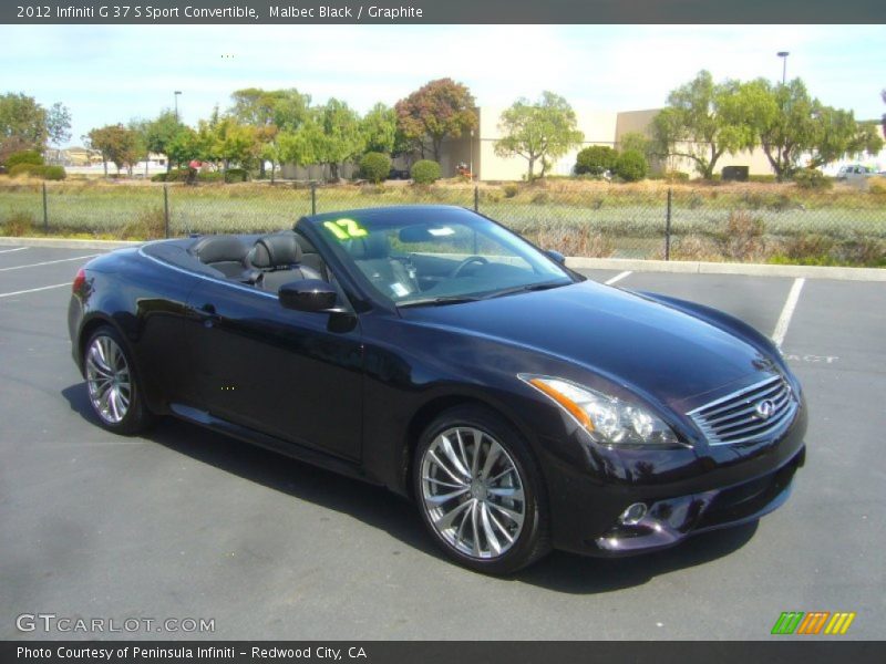 Malbec Black / Graphite 2012 Infiniti G 37 S Sport Convertible