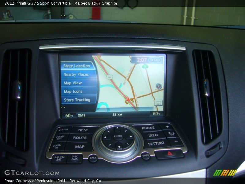 Navigation of 2012 G 37 S Sport Convertible