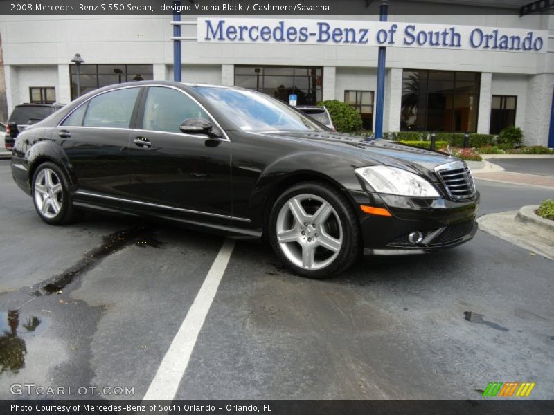 designo Mocha Black / Cashmere/Savanna 2008 Mercedes-Benz S 550 Sedan