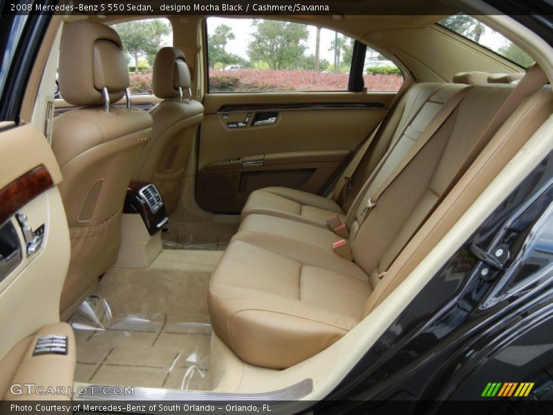 Rear Seat of 2008 S 550 Sedan