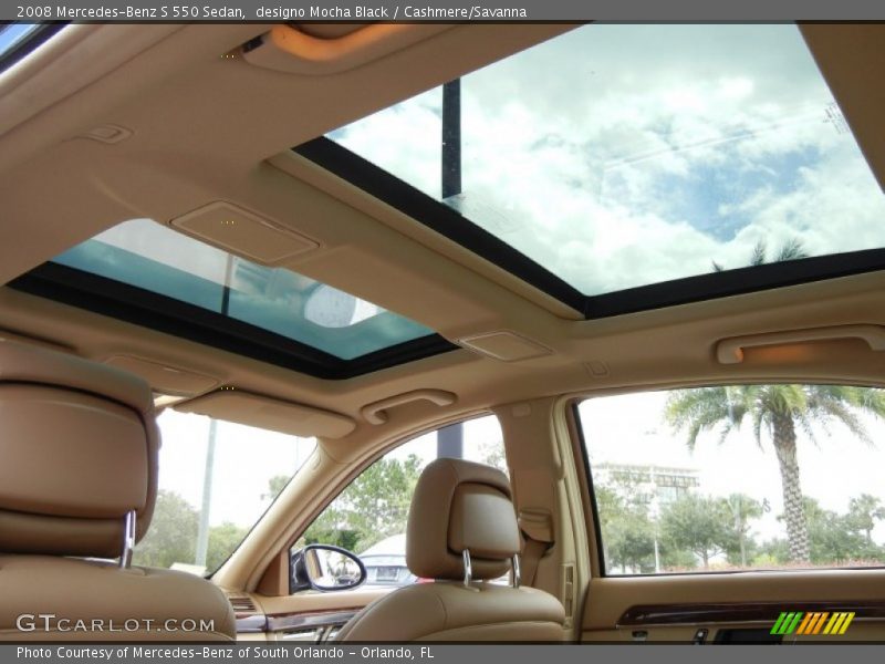 Sunroof of 2008 S 550 Sedan
