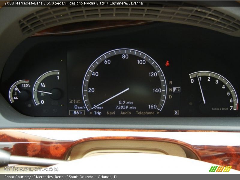  2008 S 550 Sedan 550 Sedan Gauges