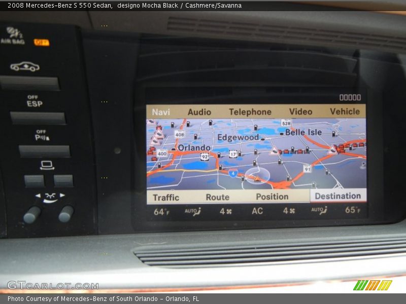 Navigation of 2008 S 550 Sedan