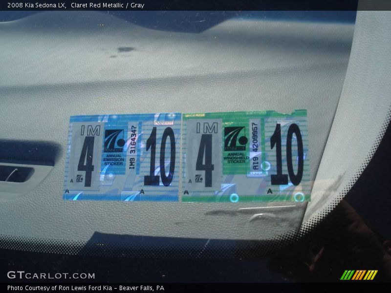 Claret Red Metallic / Gray 2008 Kia Sedona LX