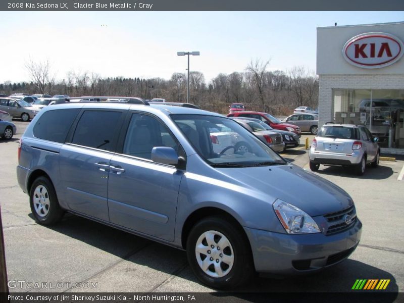 Glacier Blue Metallic / Gray 2008 Kia Sedona LX