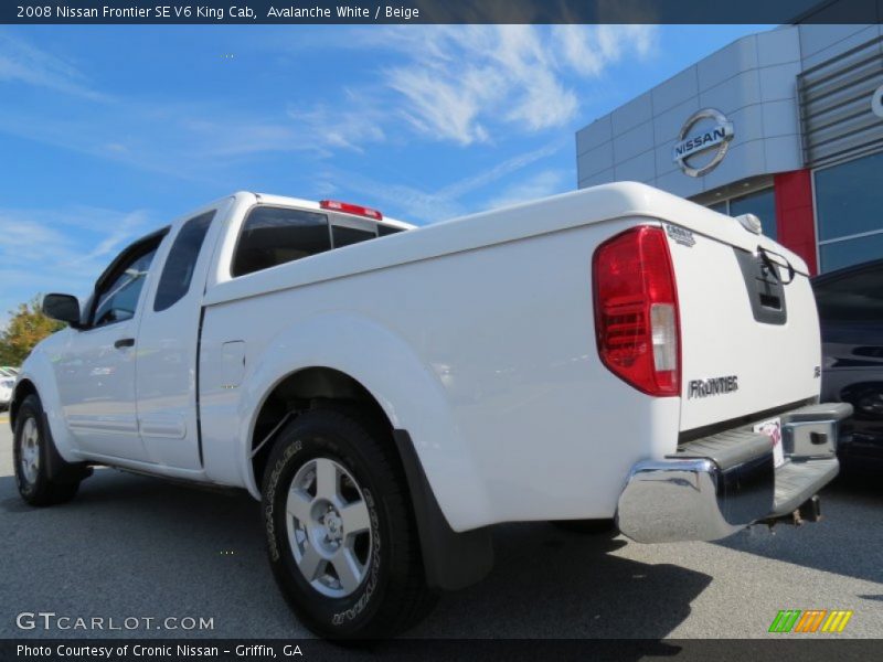 Avalanche White / Beige 2008 Nissan Frontier SE V6 King Cab