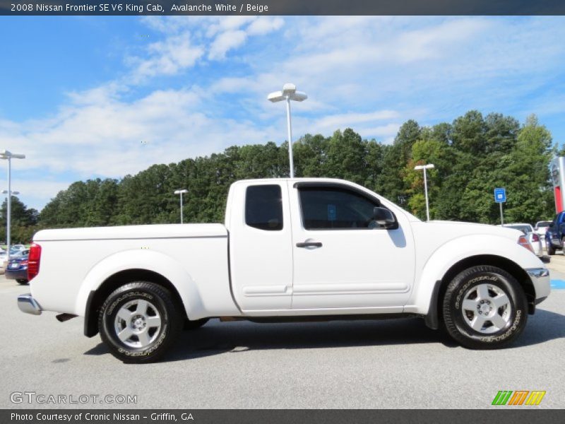 Avalanche White / Beige 2008 Nissan Frontier SE V6 King Cab