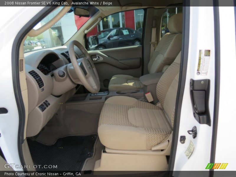 Avalanche White / Beige 2008 Nissan Frontier SE V6 King Cab