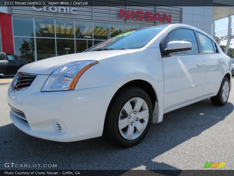 Aspen White / Charcoal 2012 Nissan Sentra 2.0