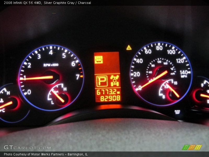 Silver Graphite Gray / Charcoal 2008 Infiniti QX 56 4WD