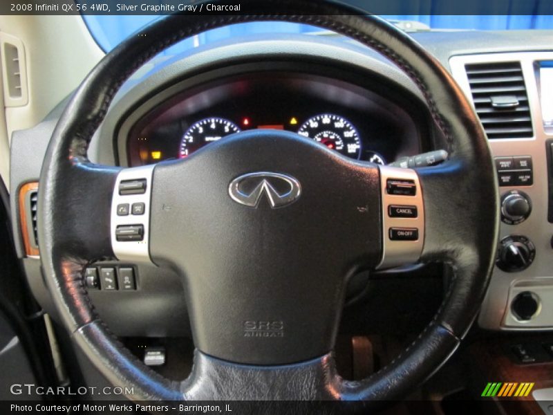 Silver Graphite Gray / Charcoal 2008 Infiniti QX 56 4WD