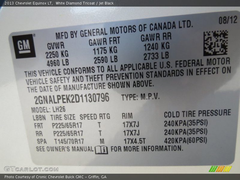 White Diamond Tricoat / Jet Black 2013 Chevrolet Equinox LT
