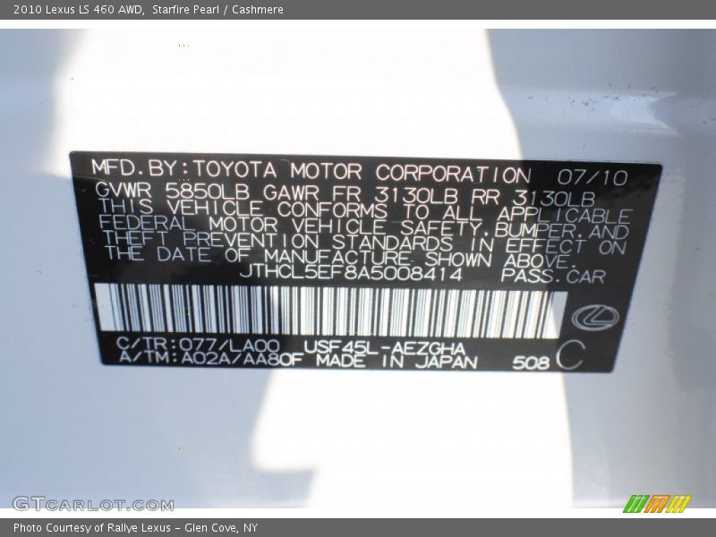 Starfire Pearl / Cashmere 2010 Lexus LS 460 AWD