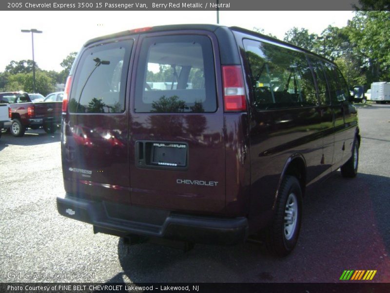 Berry Red Metallic / Neutral 2005 Chevrolet Express 3500 15 Passenger Van