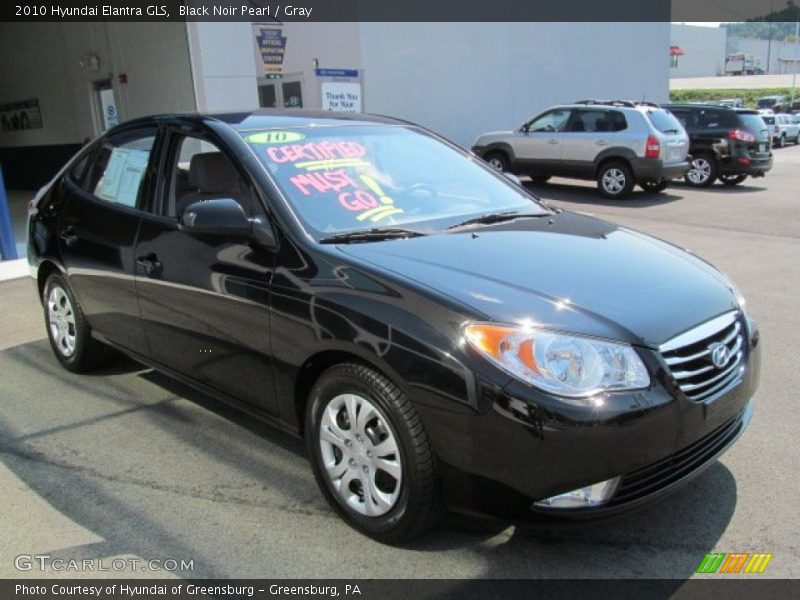 Black Noir Pearl / Gray 2010 Hyundai Elantra GLS