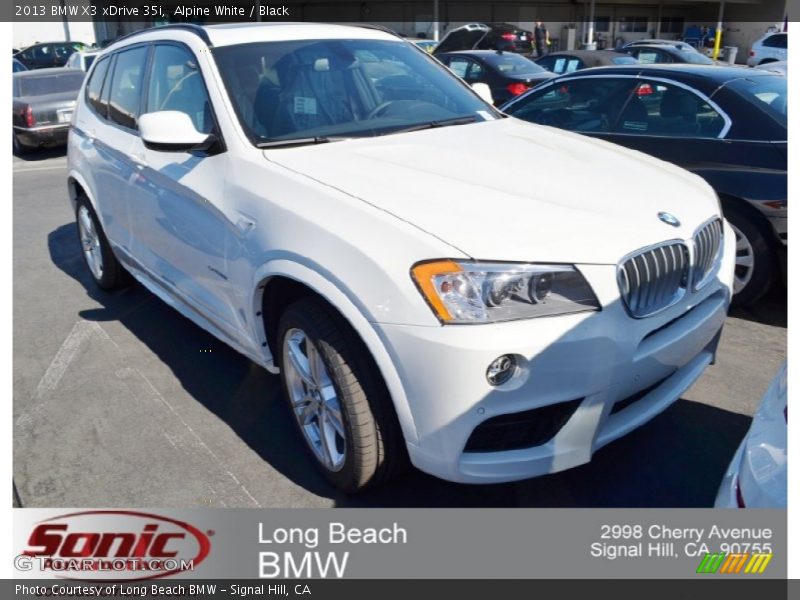 Alpine White / Black 2013 BMW X3 xDrive 35i