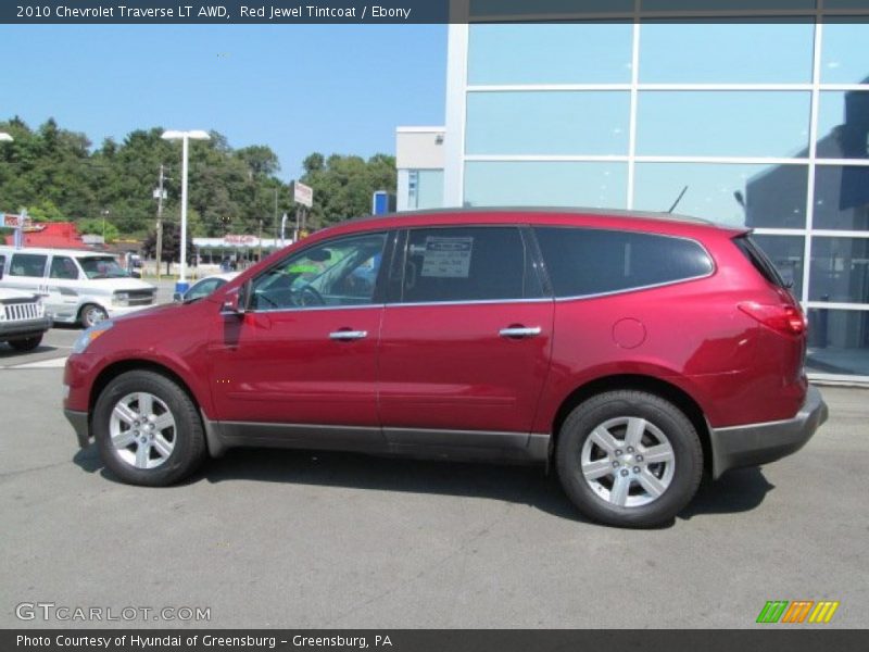 Red Jewel Tintcoat / Ebony 2010 Chevrolet Traverse LT AWD