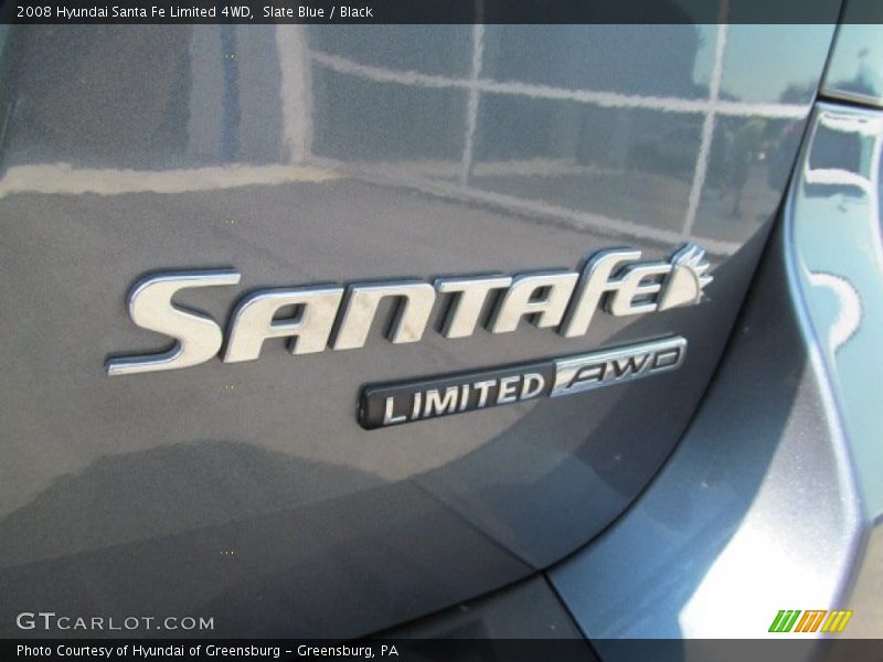 Slate Blue / Black 2008 Hyundai Santa Fe Limited 4WD
