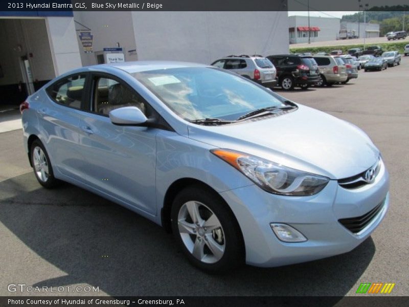Blue Sky Metallic / Beige 2013 Hyundai Elantra GLS