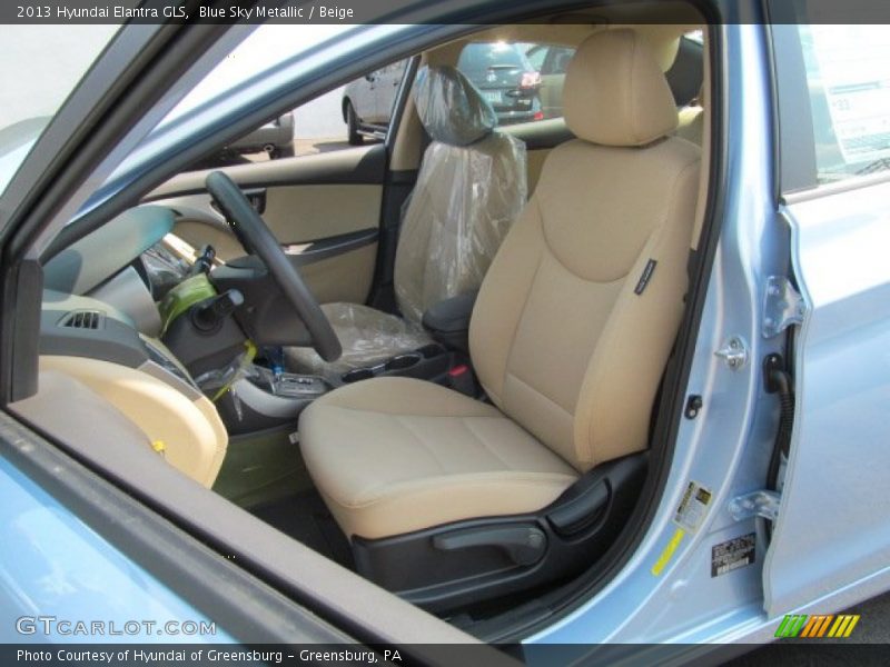 Blue Sky Metallic / Beige 2013 Hyundai Elantra GLS
